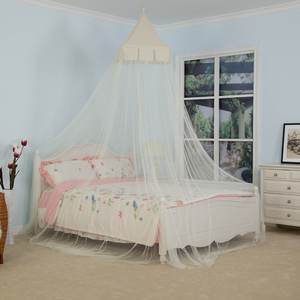 Venta al por mayor personalizada 2020 cubierta completa blanca marco tamaño King cama doble Rectangular poliéster algodón dormitorio mosquitera