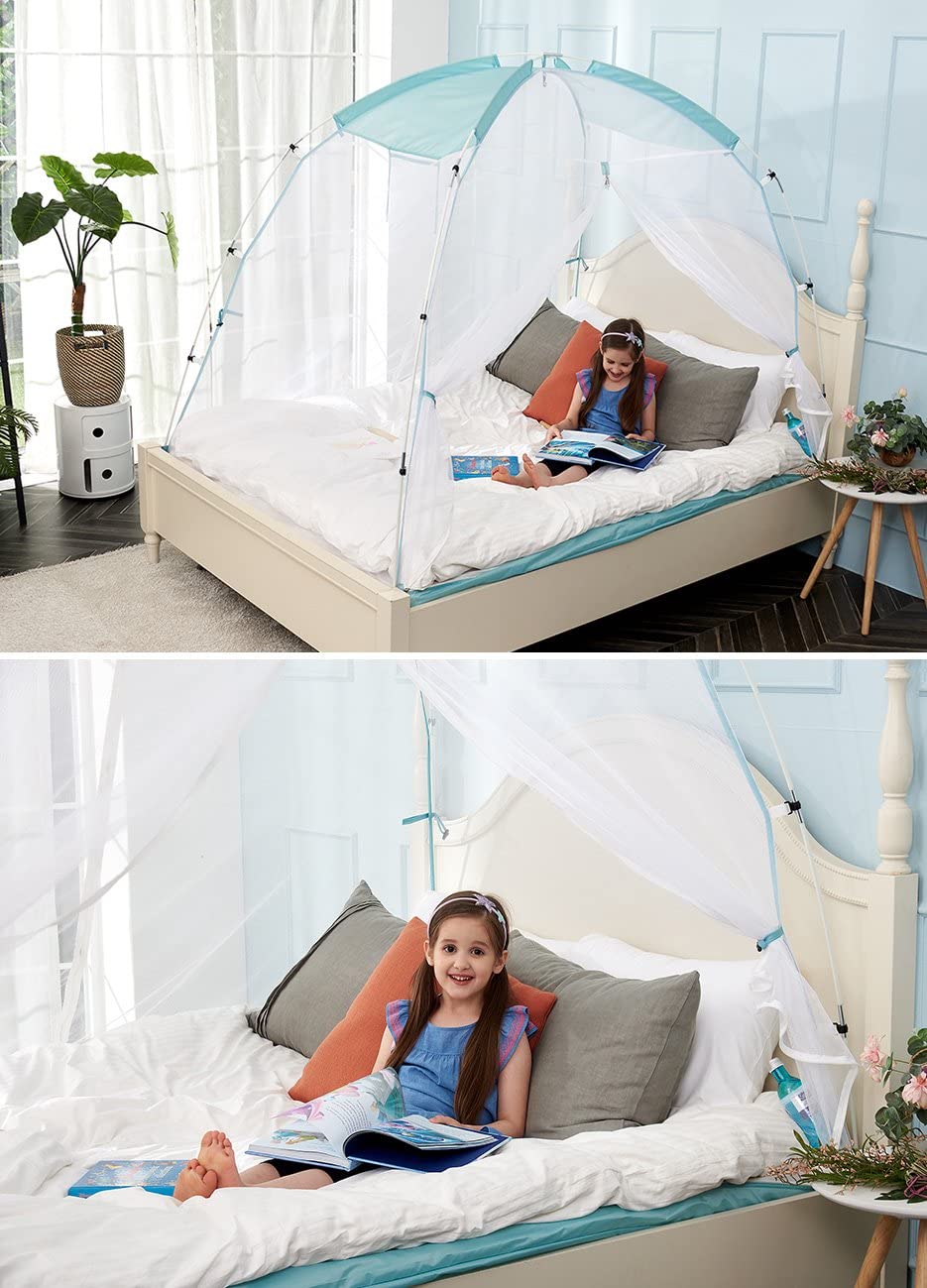 Tienda de campaña con mosquitera emergente y fácil instalación y dosel de cama portátil