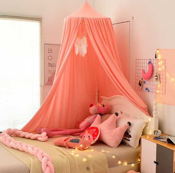 Comercio al por mayor de cortinas de cama de cúpula de algodón para niños con toldo de cama de sombreado decorativo