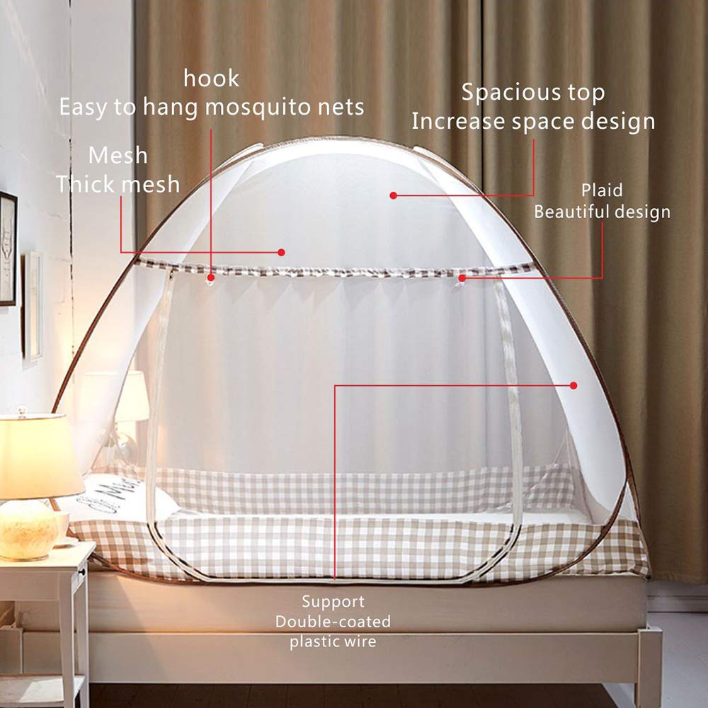 Mosquitera de viaje portátil de alta calidad, mosquitera plegable de una sola puerta, cortina para acampar, mosquiteras de cúpula fácil