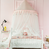 Toldos de cama de red de cama para niños con bolas de banderas rosadas personalizadas para cama de niñas