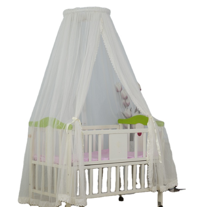 Mosquitera para bebés y niños pequeños, dosel para cama de cúpula de bebé, juego de mosquitera para cuna de estilo palaciego
