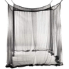 Mosquitera, dosel de cama con poste de 4 esquinas, instalación rápida y fácil para camas tamaño King Cortina de cama tamaño Queen grande (negro)