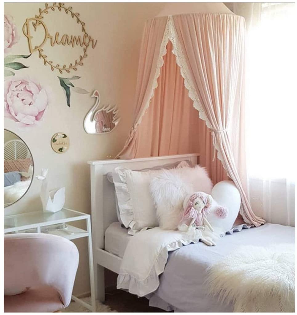 Pink Princess Children Mosquito Net Rincón de lectura Toldo de cama circular