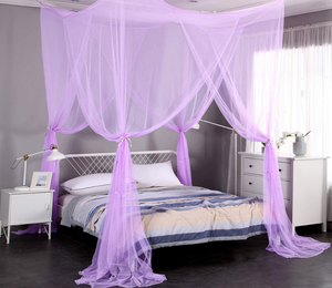 Toldo de cama con mosquitera elegante de 4 postes de esquina de alta calidad