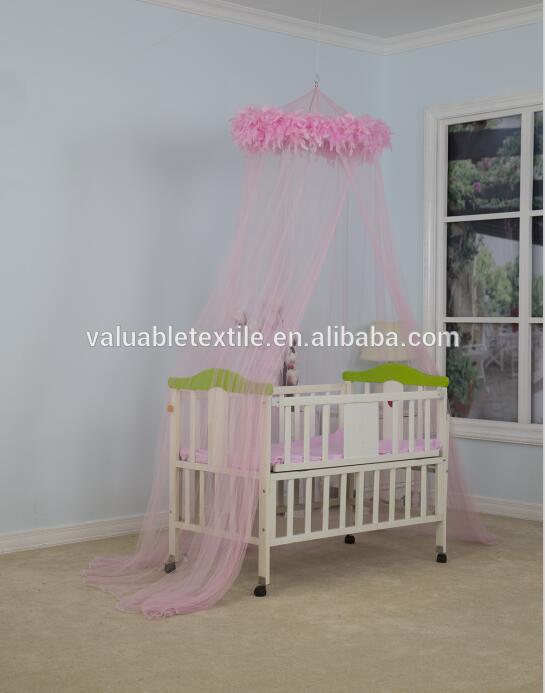 La cama de bebé Pinky Princess más popular mosquitera protegida con pluma