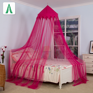 Nueva decoración rojo elegante encaje cama dosel mosquitera
