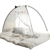 Bonito dosel de cama para cama de bebé con red mosquitera para gatos de interior 50 portátil Simple 100% poliéster de punto doblado