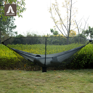 Paracaídas portátil de nailon para exteriores personalizable, doble mosquitera para acampar, hamaca con mosquitera