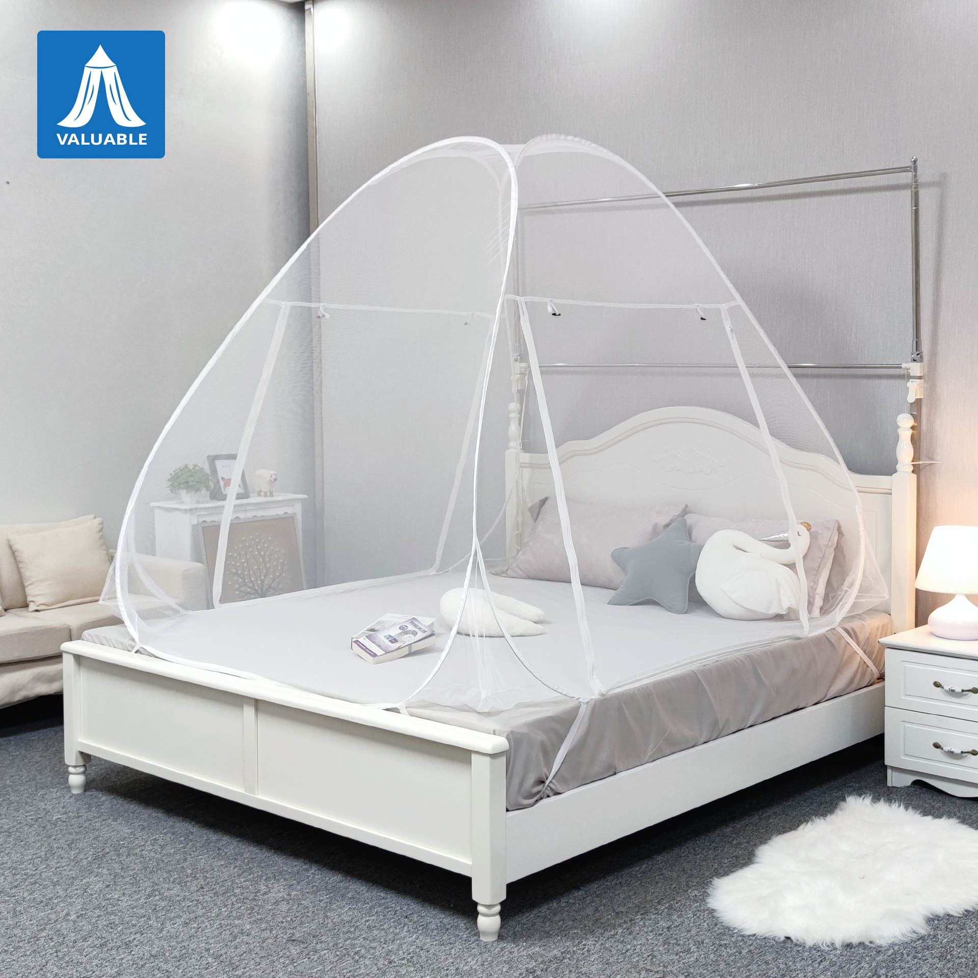 Tienda portátil de la cama de la red de mosquito de las redes de mosquito anti con las redes de mosquito plegables inferiores