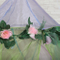 Flor rosa decoración cama dosel niños niñas estrella favorita estampado princesa cortina de cama interior mosquitera
