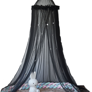 Dosel de cama con mosquitera de techo de lujo para habitación de niños, cúpula, plumas, estrellas, decoración, mosquitera