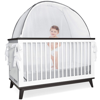 Cubierta de dosel para cama de cuna de seguridad para bebés, carpas emergentes para bebés con ventana de visualización