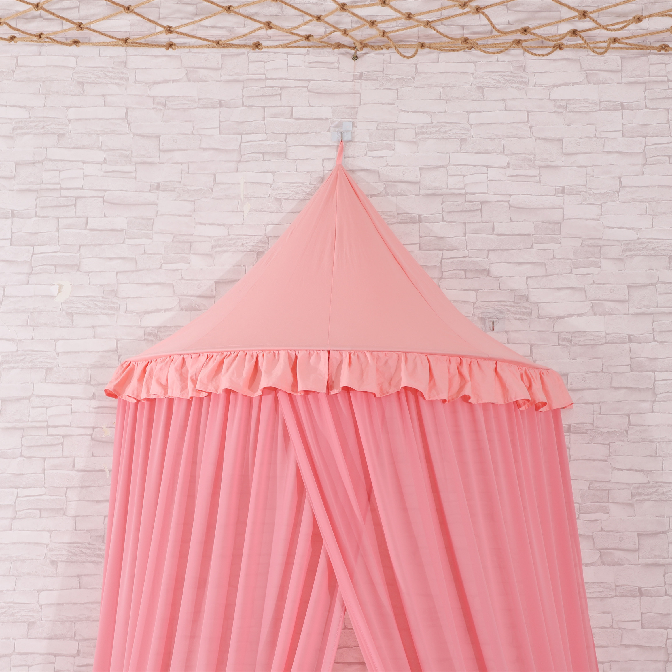 Nuevo diseño Princess Mosquito Nets Half Round Girls Bedside Bed Canopy