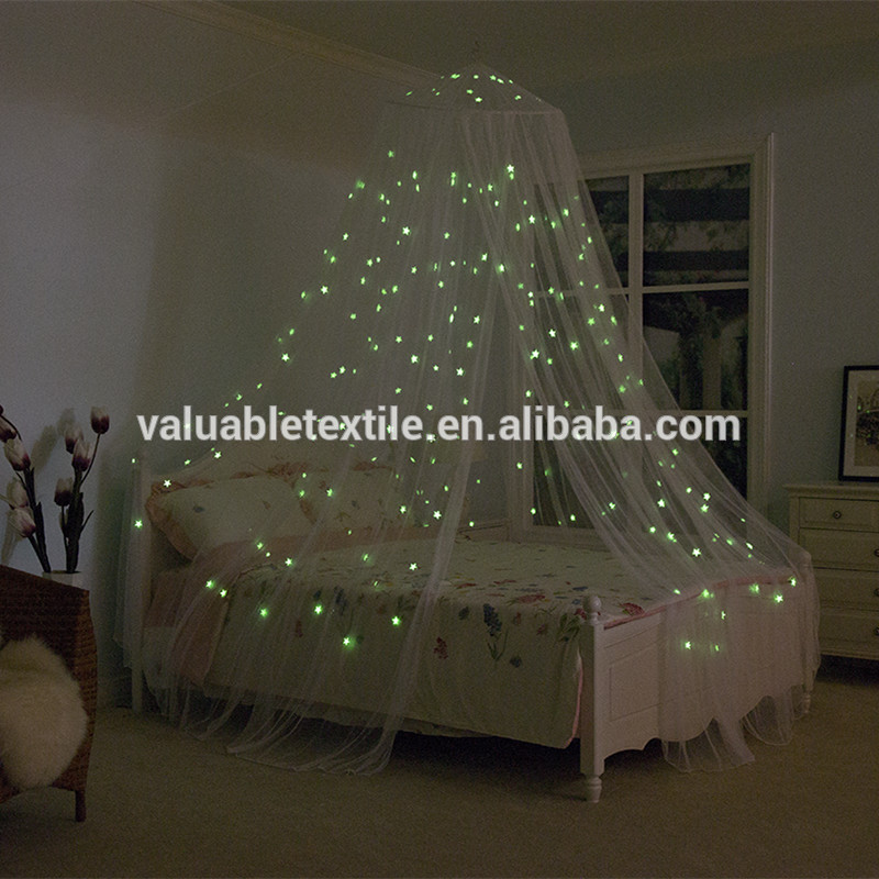 Resplandor luminoso de la noche de la venta entera en la mosquitera de las estrellas oscuras para el hogar que usa la decoración