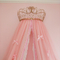 Nuevo estilo Gold Crown Bow Multi-capas Lace Princess Decorativos Kids Bed Canopies para niñas