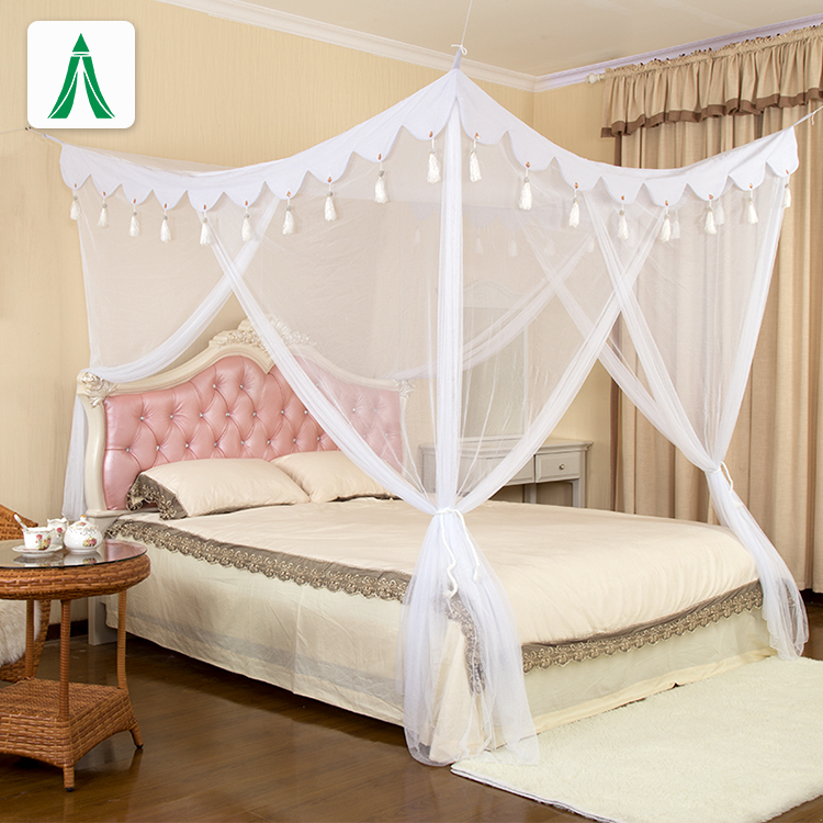 Mosquitera de cama cuadrada de buena calidad con encaje