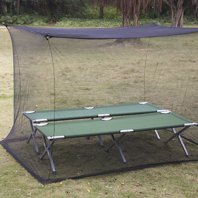 Alta calidad 100% material de poliéster mosquitera doble tienda de campaña para cama