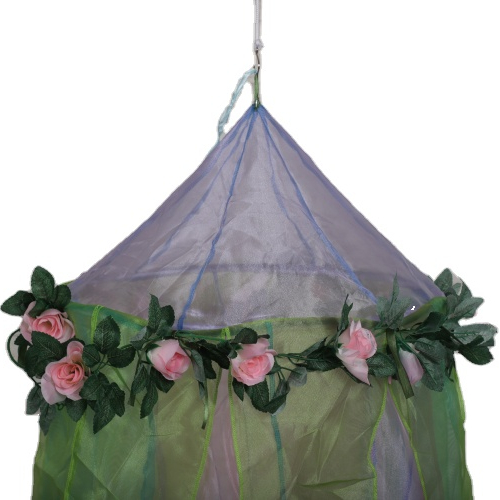 Flor rosa decoración cama dosel niños niñas estrella favorita princesa interior cama cortina mosquitera