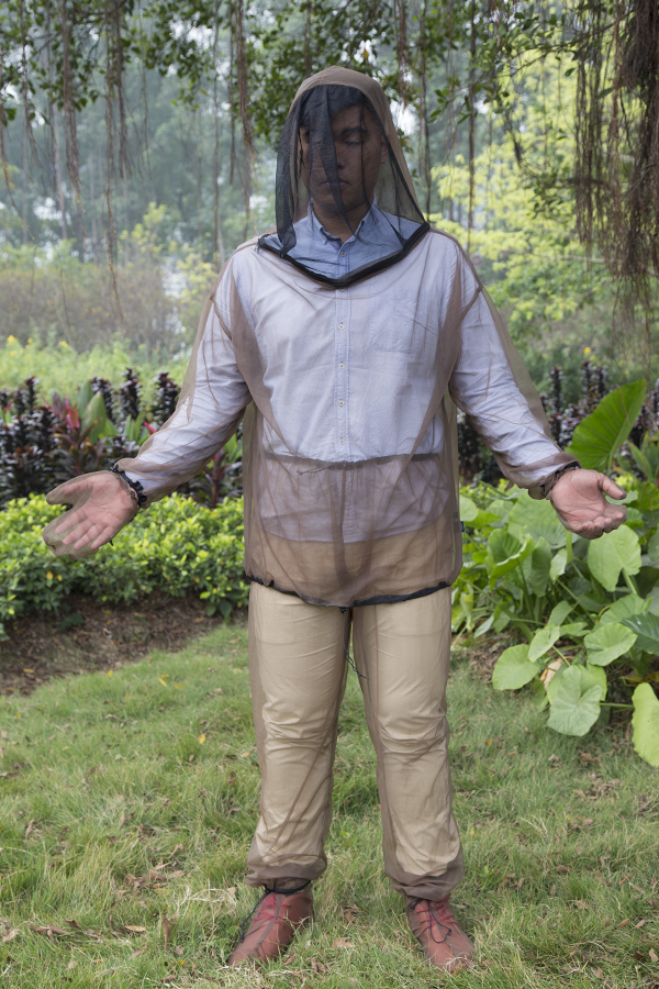 Venta caliente mosquiteras para acampar trajes chaqueta de insectos al aire libre portátil