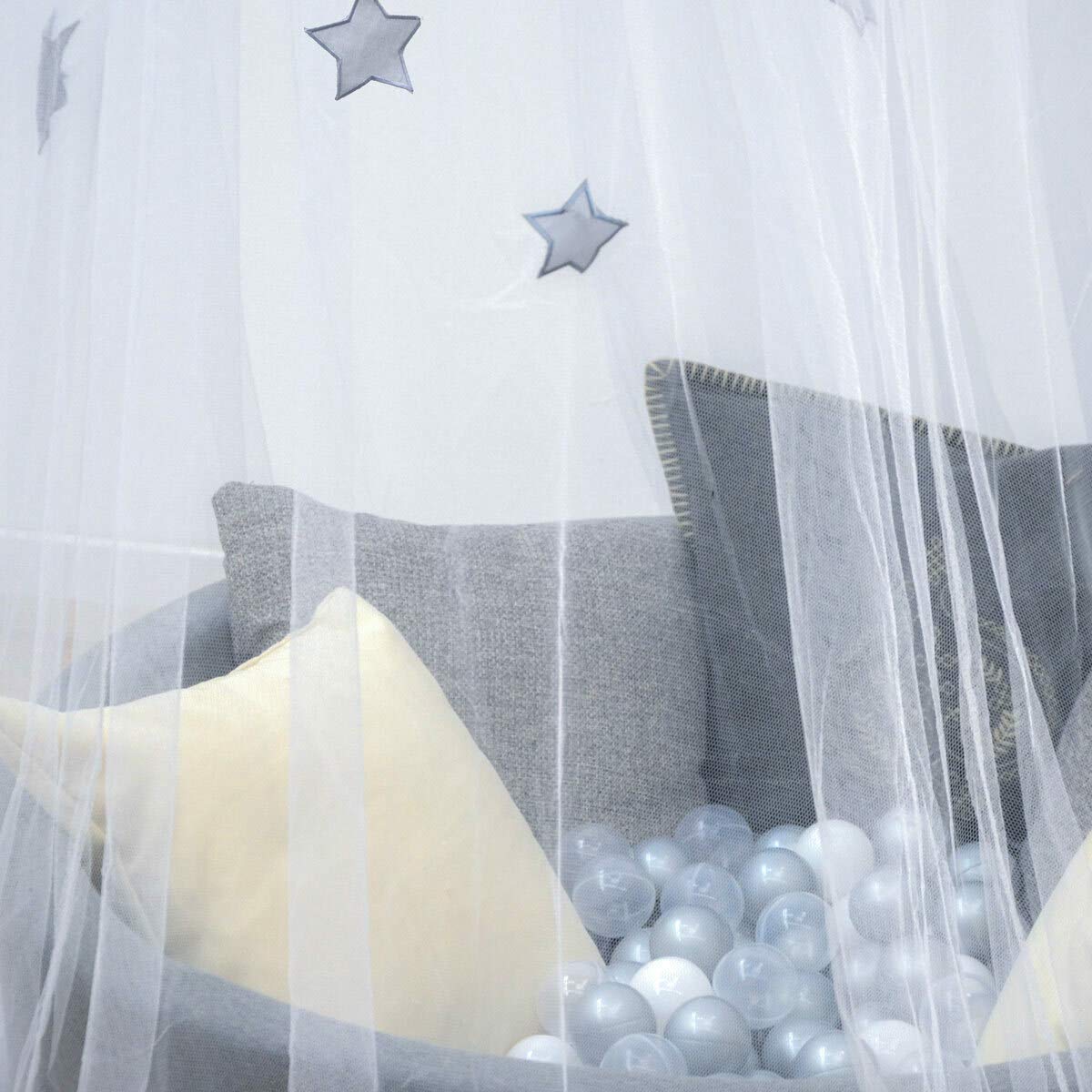 2020 nuevo diseño gris para niños y niñas, mosquiteras de ocio, esquina de lectura, toldos colgantes para cama con estrellas