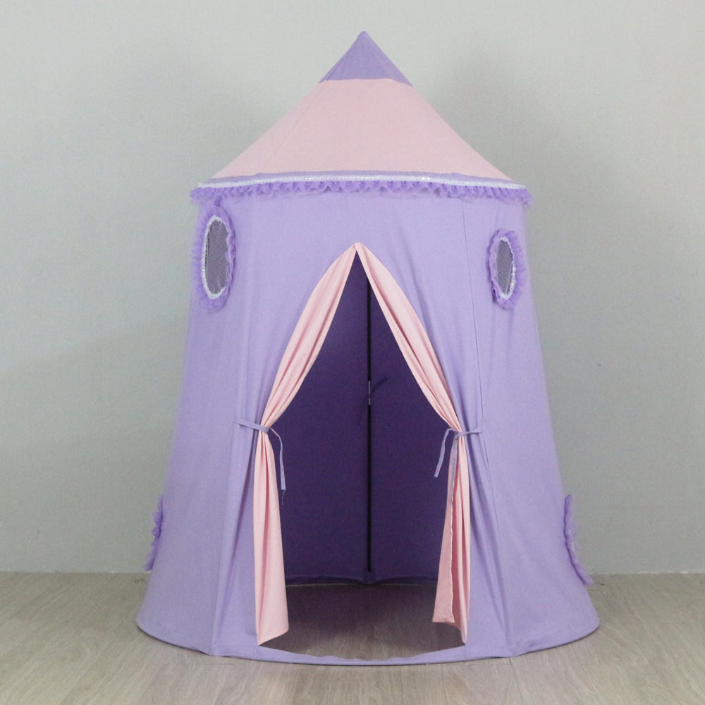 Tiendas de campaña púrpuras modificadas para requisitos particulares de la casa de los juguetes del juego de los niños de las muchachas de los muchachos del juguete suave interior con una puerta
