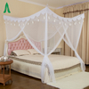Dosel de cama de red con protección contra mosquitos tamaño Queen para niñas princesa blanca con borlas para interiores
