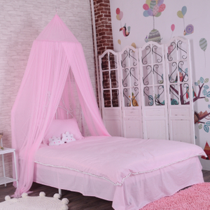 Toldo colgante rosa suave para cama, tienda escondida para habitaciones de niños, decoración de guardería, cortinas ligeramente transparentes