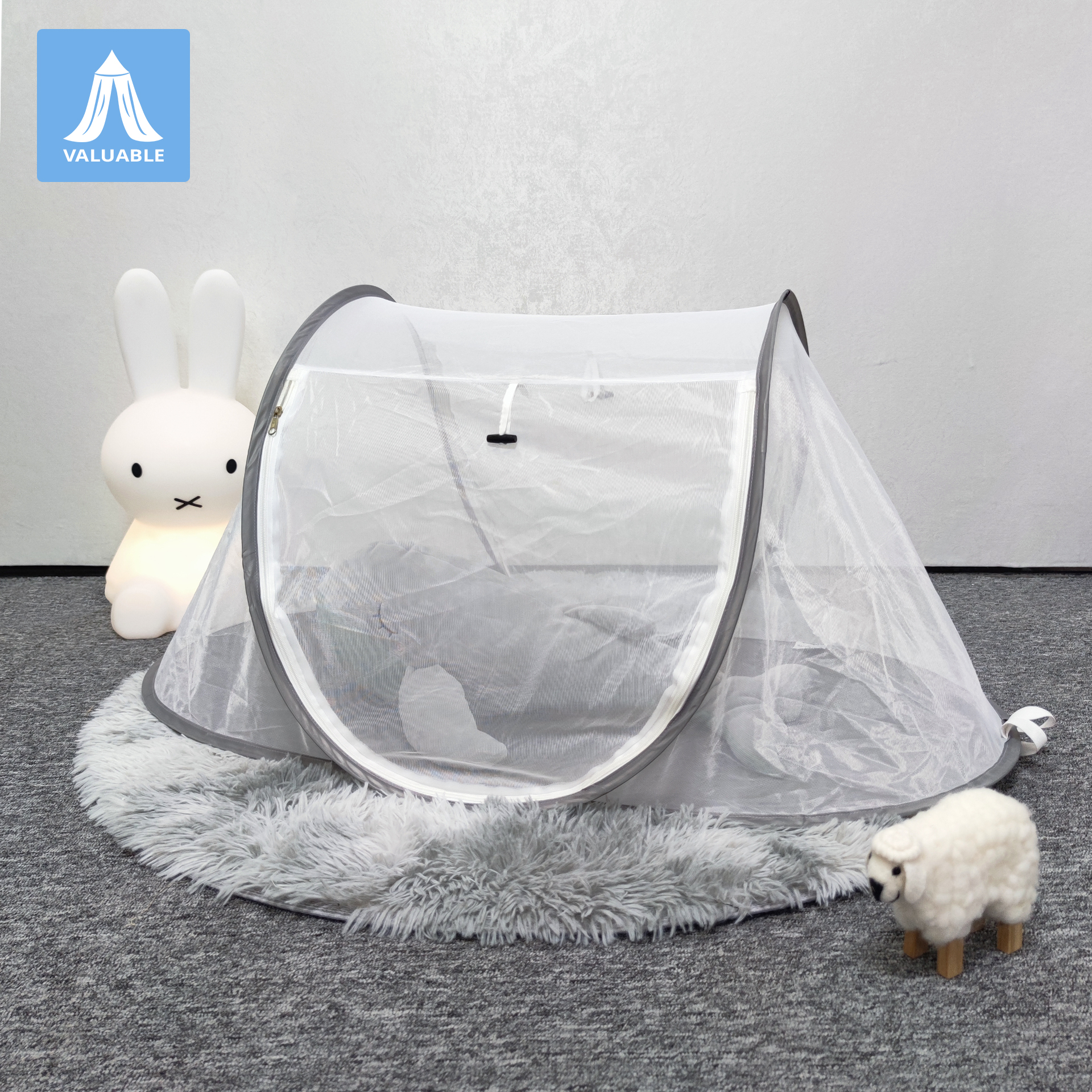 mosquitera bebe plegable Fácil de llevar Sin instalación Personalizable para niños Dosel para cama de bebe Aire y ventilación Gran espacio