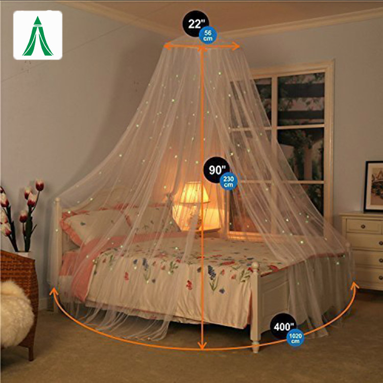 Mosquitera de algodón de diseño personalizado poliéster 100% para dosel de cama con estrellas