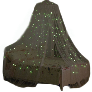Mosquiteras portátiles con dosel de cama con decoración de estrellas de poliéster populares de las mejores ventas
