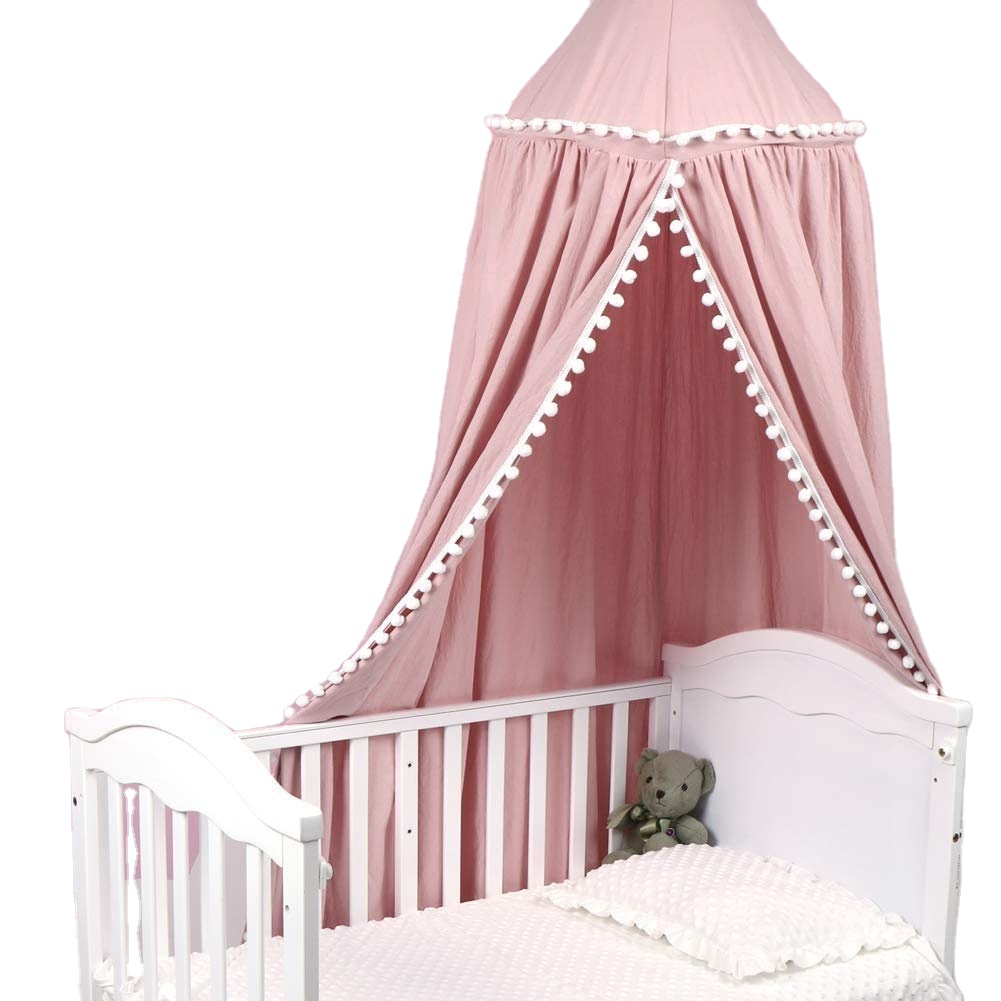 Preciosos toldos de cama de algodón con mosquitera para niños con cúpula para bebés
