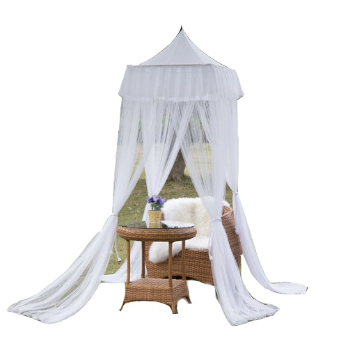 Elegantes cuatro mosquiteros de esquina, cama cuadrada, toldo, cortina, redes al aire libre
