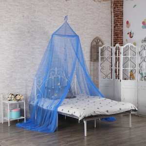 Mosquitera colgante para niñas con dosel de cama azul de poliéster de nuevo diseño con estrellas