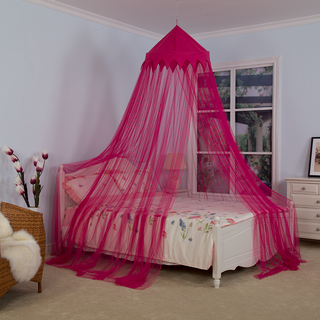 Canopies populares de la cama de la corona del color de la rosa roja Mosquiteros de hadas de las muchachas para la cama doble