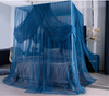 Lujo estilo europeo azul rey reina tamaño adulto dormitorio rectángulo colgante mosquitero mosquiteros