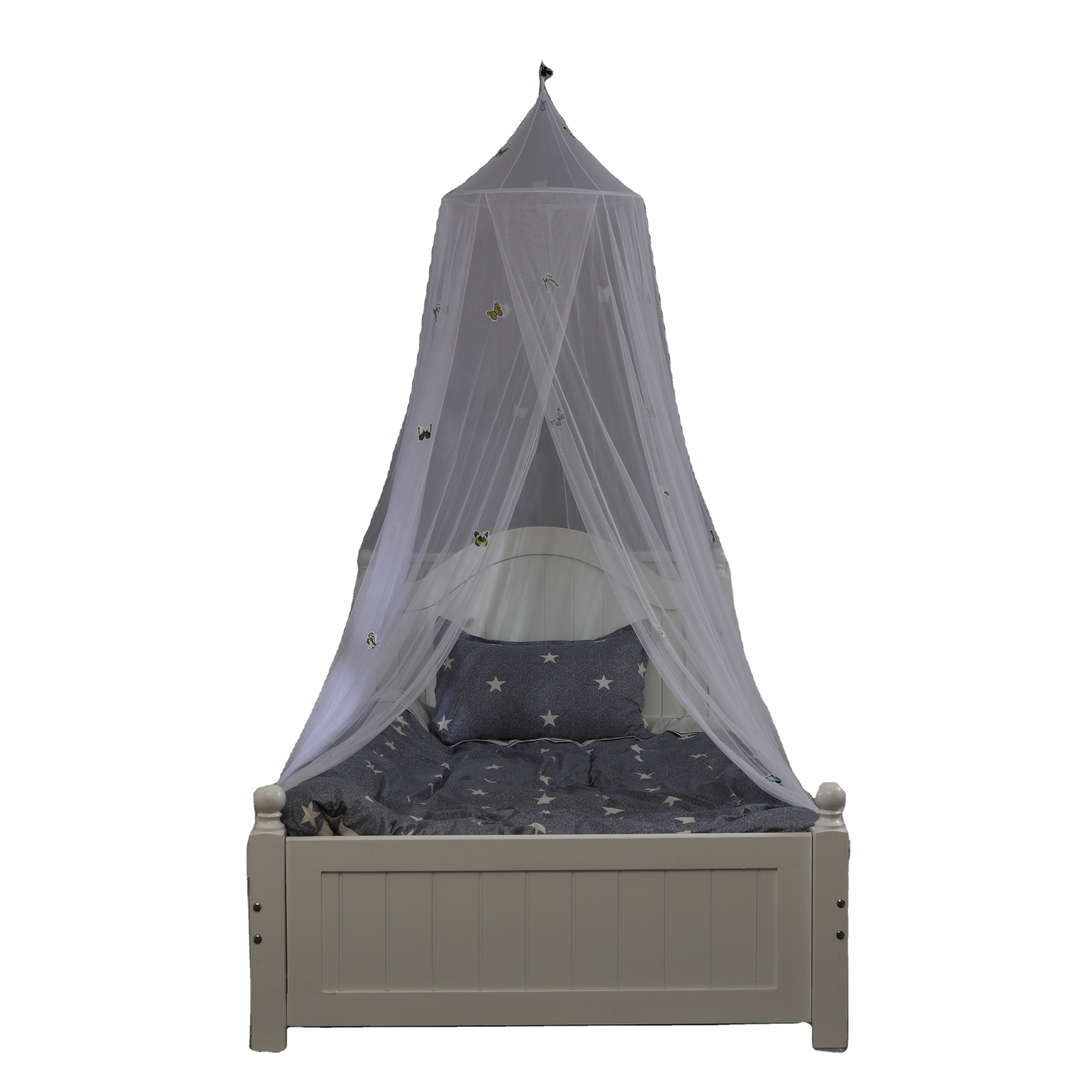 Cuna de cama de decoración del hogar de nuevo diseño que crece en la mosquitera de mariposa luminosa oscura