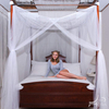 Toldo de cama de red con protección contra mosquitos elegante con poste de cuatro esquinas King Size blanco
