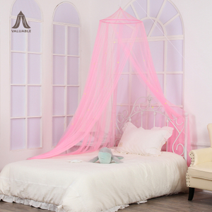 Mosquitera de red protectora de poliéster 100% de alta calidad para cama infantil, color rosa brillante