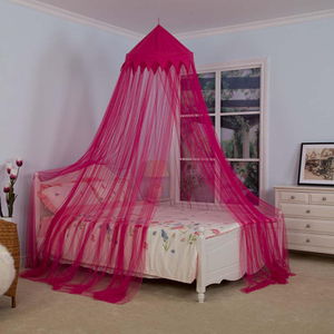 Mosquitera de corona roja rosa para cama tamaño Queen para adultos y bebés