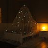 Mosquiteros colgantes redondos populares para cama con decoración de mariposas que brillan intensamente