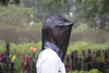 Sombrero de red para la cabeza de mosquitos con cara protegida de malla negra militar para viajes al aire libre