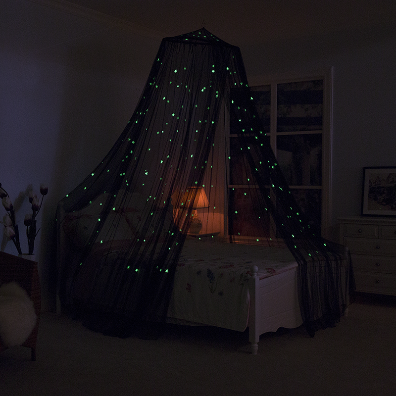 Resplandor en la oscuridad Cama para niños Canopy Baby Cuna Play Tent Fairy Light Stars Gran mosquitera